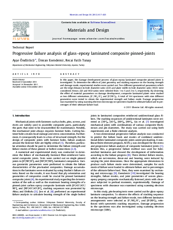 (PDF) Progressive failure analysis of glass–epoxy laminated composite ...