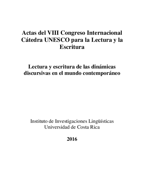 (PDF) Actas del VIII Congreso Internacional Cátedra UNESCO para la ...