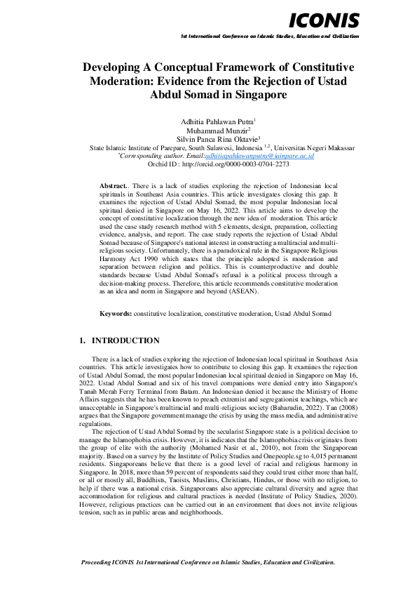 (PDF) Developing A Conceptual Framework of Constitutive Moderation ...