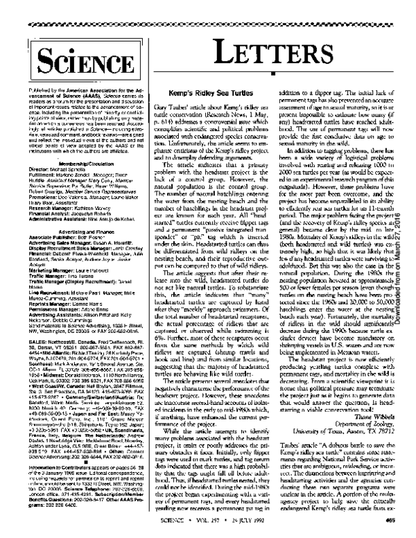 (PDF) Kemp's Ridley Sea Turtles | Donna Shaver - Academia.edu