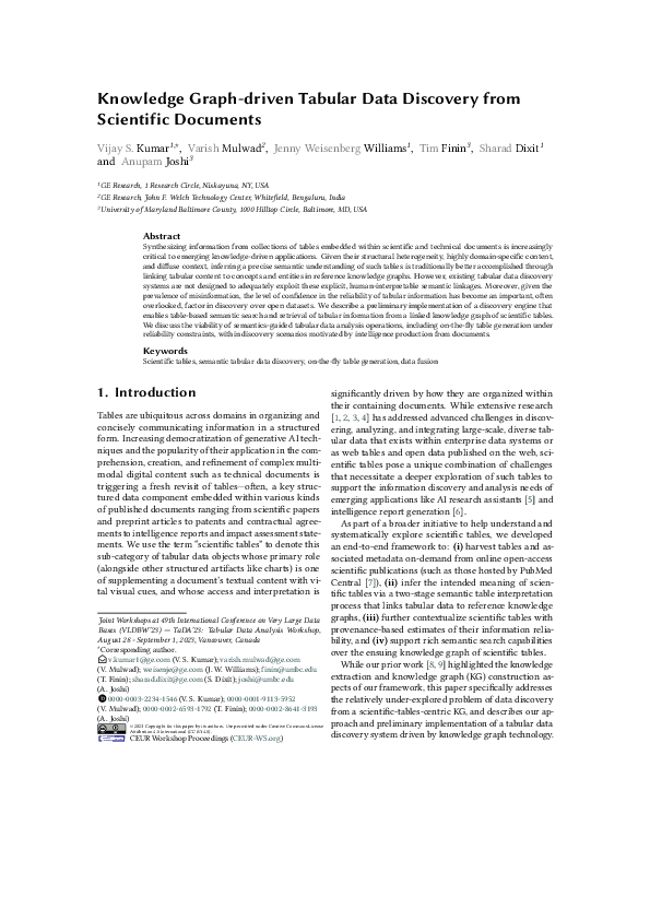 (PDF) Knowledge Graph-driven Tabular Data Discovery from Scientific ...