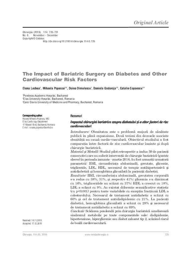 (PDF) The Impact of Bariatric Surgery on Diabetes and Other ...