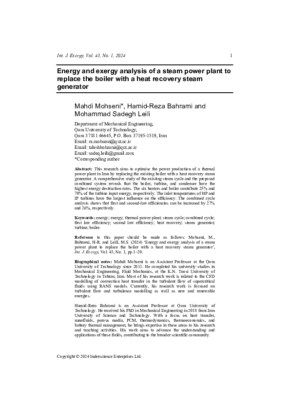 (PDF) Energy and exergy analysis of a steam power plant to replace the ...