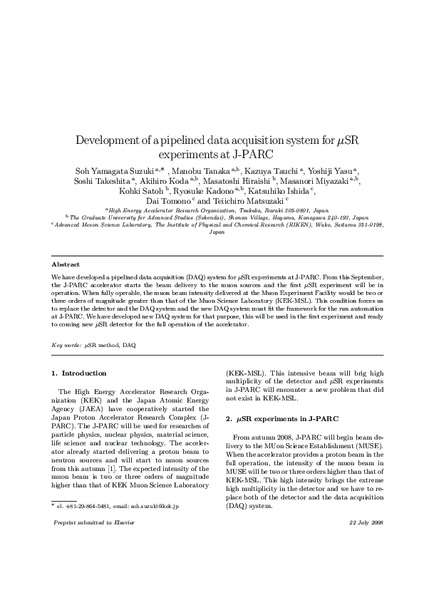 (PDF) Development of a pipelined data acquisition system for ...
