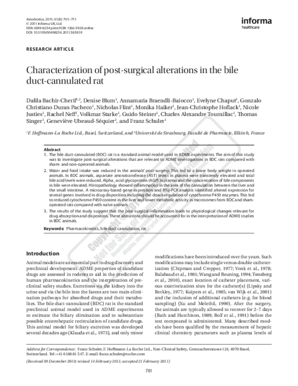 (PDF) Characterization of post-surgical alterations in the bile duct ...