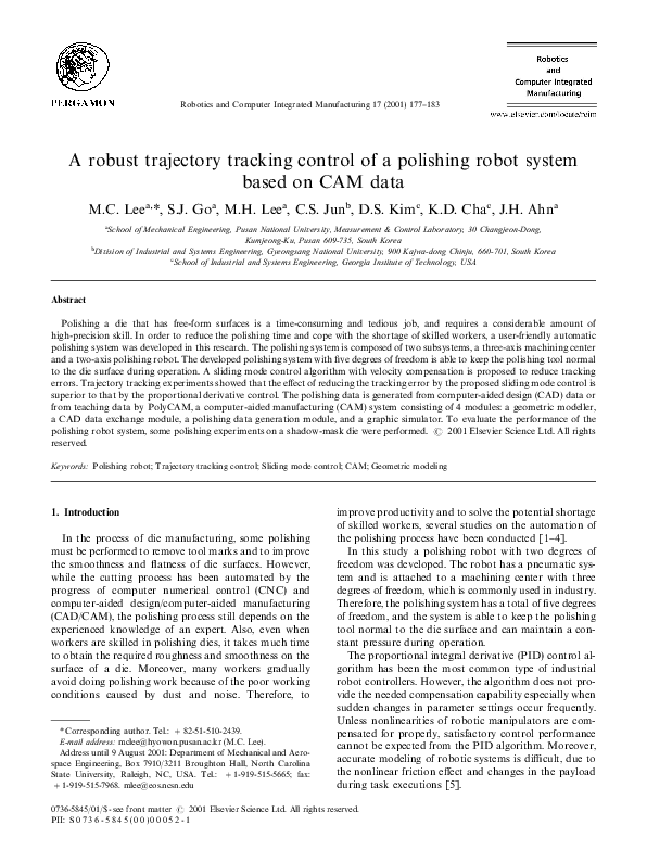 (PDF) A robust trajectory tracking control of a polishing robot system ...