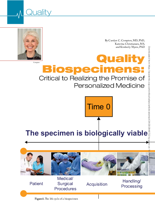 (PDF) Quality Biospecimens: Critical to Realizing the Promise of ...
