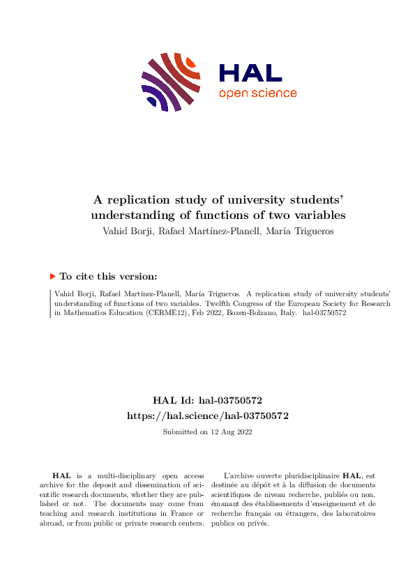 (PDF) A replication study of university students' understanding of ...