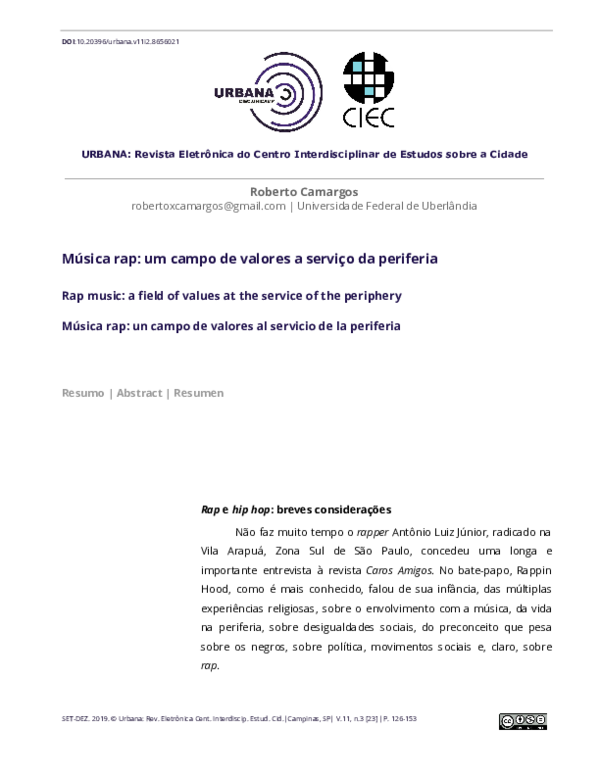 (PDF) Música rap