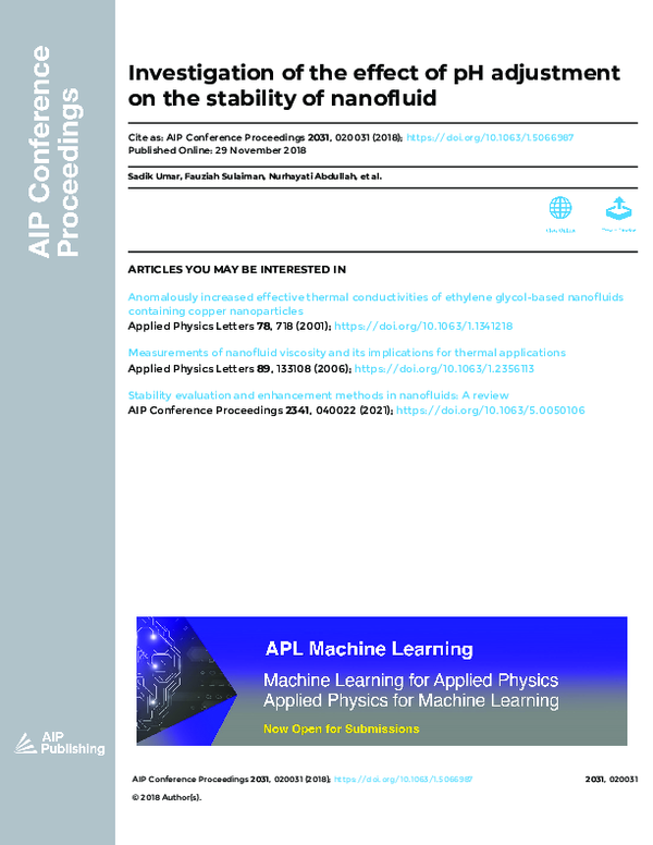 (PDF) Investigation of the effect of pH adjustment on the stability of ...
