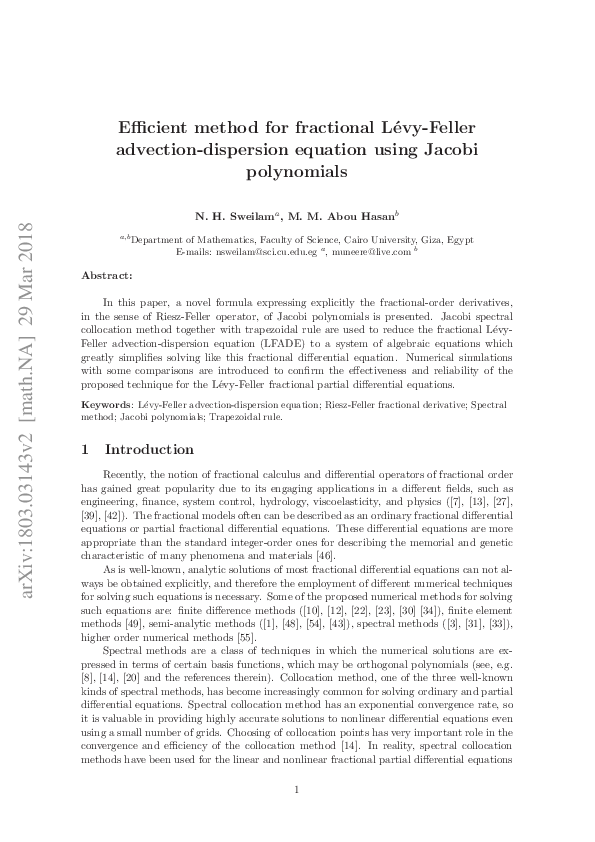 (PDF) New approximation for Riesz-Feller fractional derivative using ...