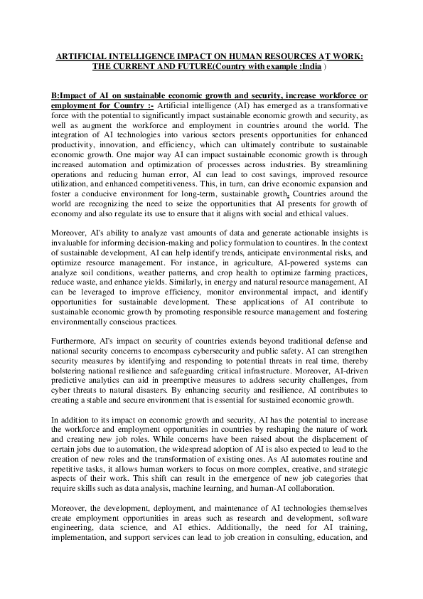 (PDF) ARTIFICIAL INTELLIGENCE IMPACT ON HUMAN RESOURCES AT WORK THE ...