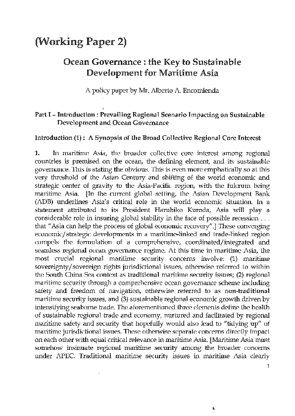(PDF) Ocean Governance the Key to Sustainable Development for Maritime ...