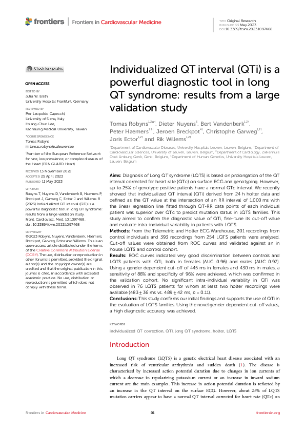 (PDF) Individualized QT interval (QTi) is a powerful diagnostic tool in