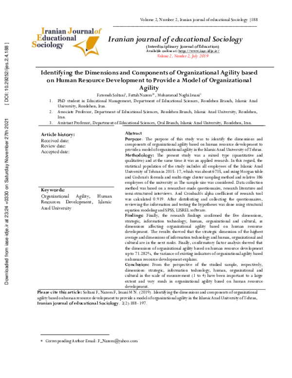 (PDF) Identifying the Dimensions and Components of Organizational ...