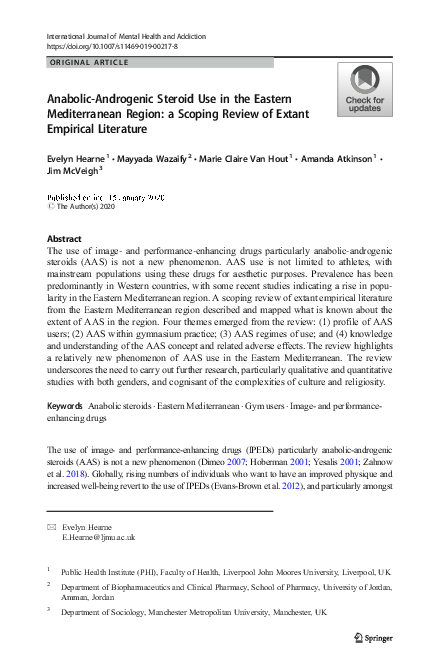 (PDF) Anabolic-Androgenic Steroid Use in the Eastern Mediterranean ...