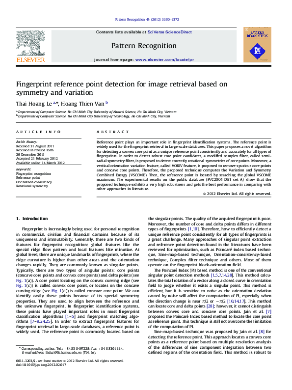 (PDF) Fingerprint reference point detection for image retrieval based ...