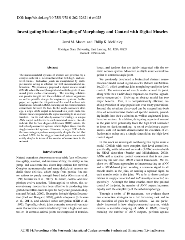 (PDF) Investigating Modular Coupling of Morphology and Control with ...
