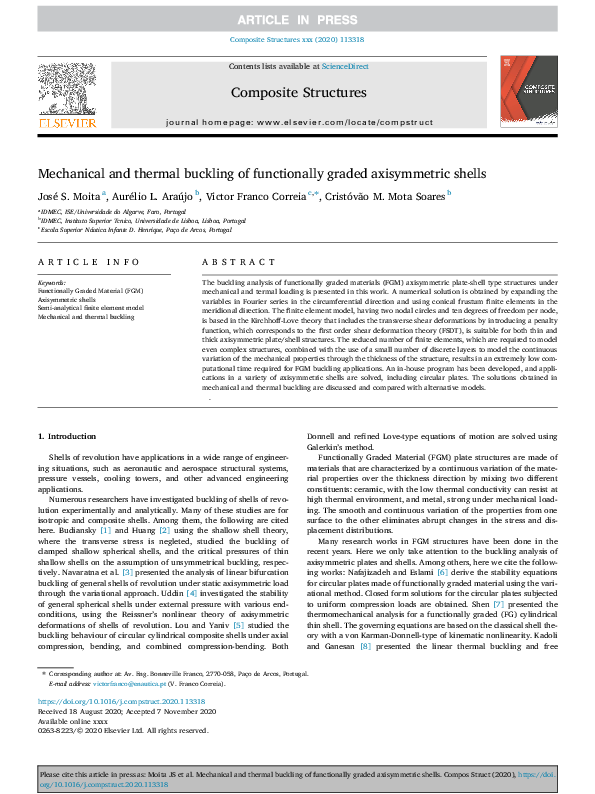 (PDF) Mechanical and thermal buckling of functionally graded ...