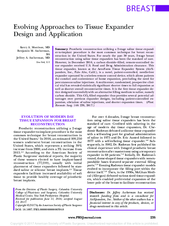(PDF) Evolving Approaches to Tissue Expander Design and Application