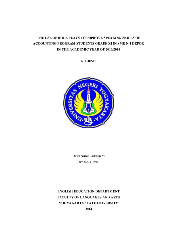 (PDF) The Use of Role Plays to Improve Speaking Skills of Accounting ...