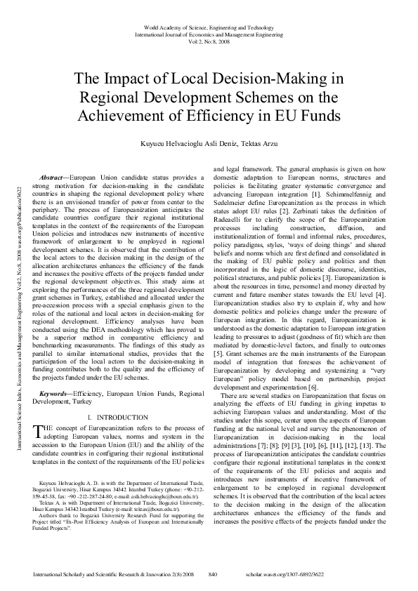 (PDF) The Impact of Local Decision-Making in Regional Development ...