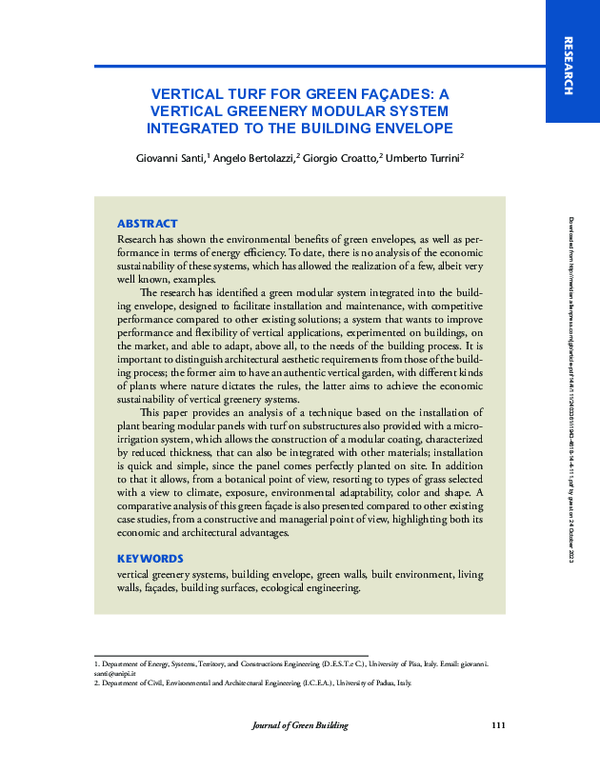 (PDF) Vertical Turf for Green Façades: A Vertical Greenery Modular ...