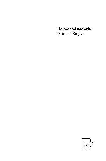 (PDF) The National Innovation System of Belgium
