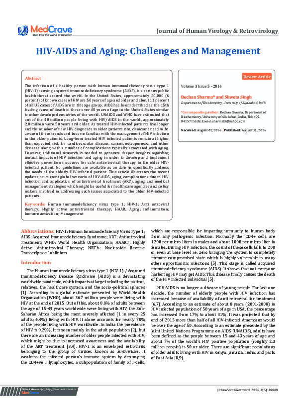 (PDF) HIV-AIDS and Aging: Challenges and Management