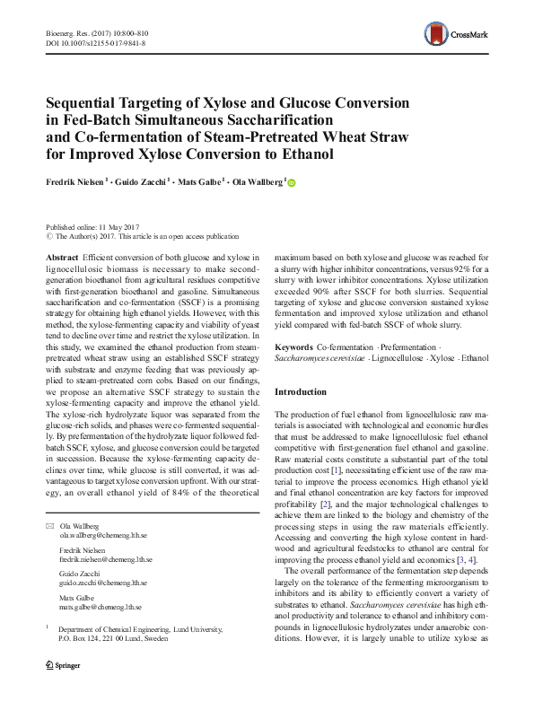 (PDF) Sequential Targeting of Xylose and Glucose Conversion in Fed ...