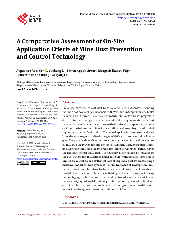 (PDF) A Comparative Assessment of On-Site Application Effects of Mine ...