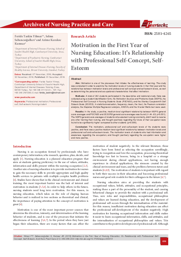 (PDF) Motivation in the First Year of Nursing Education: It’s ...