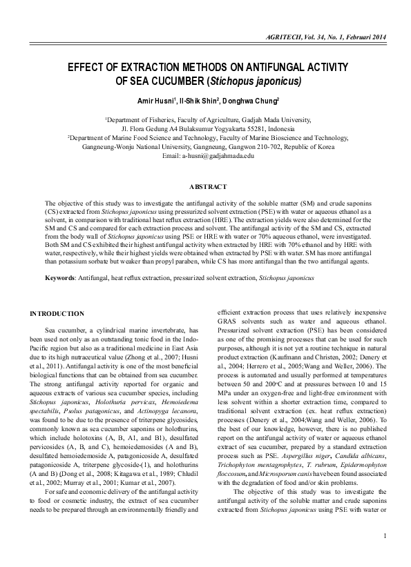 (PDF) Effect of Extraction Methods on Antifungal Activity of Sea ...