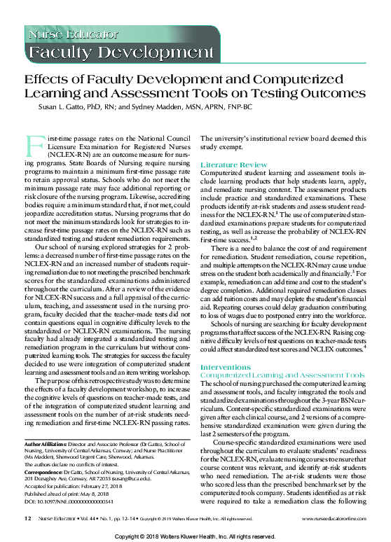(PDF) Effects of Faculty Development and Computerized Learning and ...