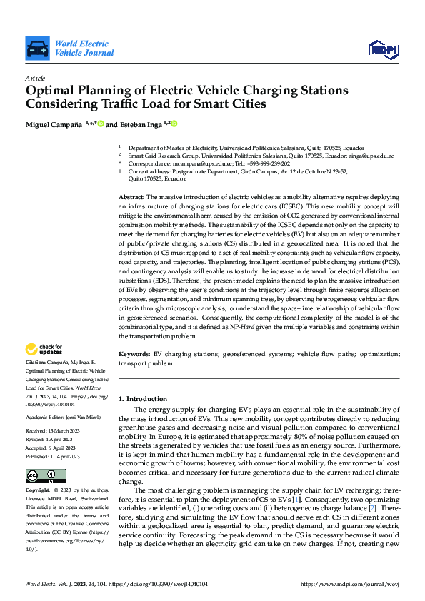 (PDF) Optimal Planning of Electric Vehicle Charging Stations ...