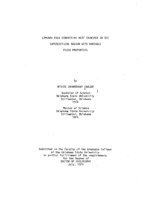 PDF) Laminar free convective heat transfer in the supercritical 