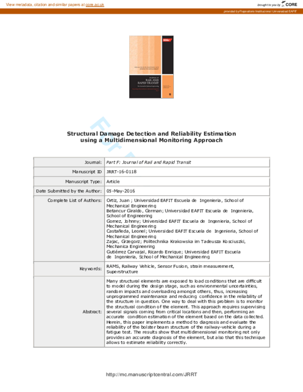 (PDF) Structural Damage detection and Reliability Estimation using a ...
