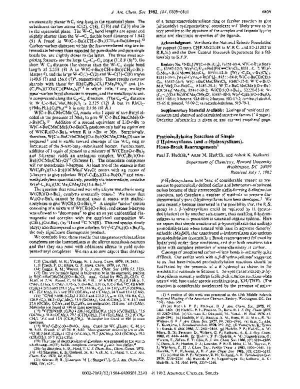 (PDF) Protodesilylation reactions of simple .beta.-hydroxysilanes (and ...