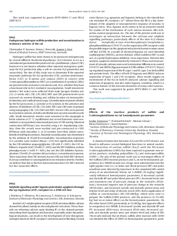(PDF) Endogenous hydrogen sulfide production and vasorelaxation in ...