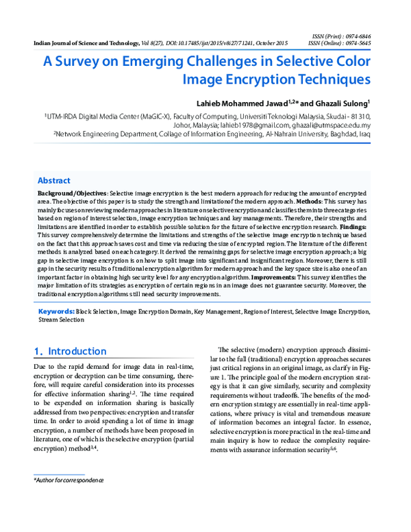 (PDF) A Survey on Emerging Challenges in Selective Color Image ...