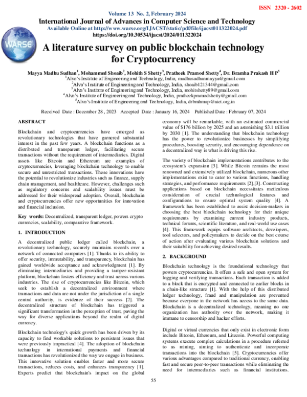 (PDF) A literature survey on public blockchain technology for ...