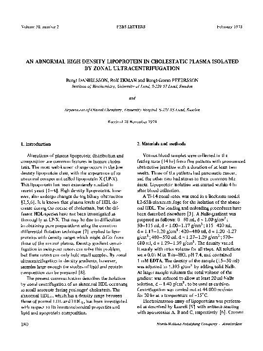 (PDF) An abnormal high density lipoprotein in cholestatic plasma ...