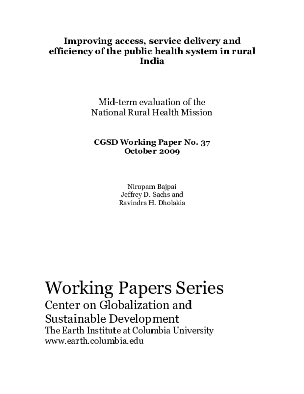 (PDF) Improving Access, Service Delivery and Efficiency of the Public ...