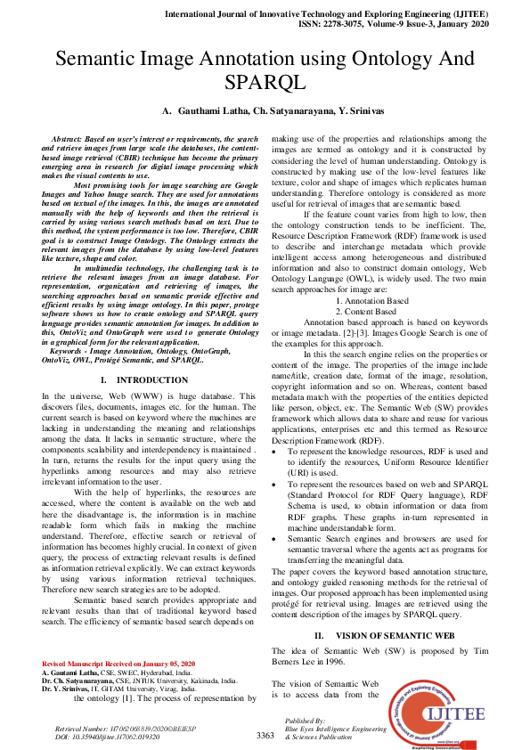 (PDF) Semantic Image Annotation using Ontology And SPARQL