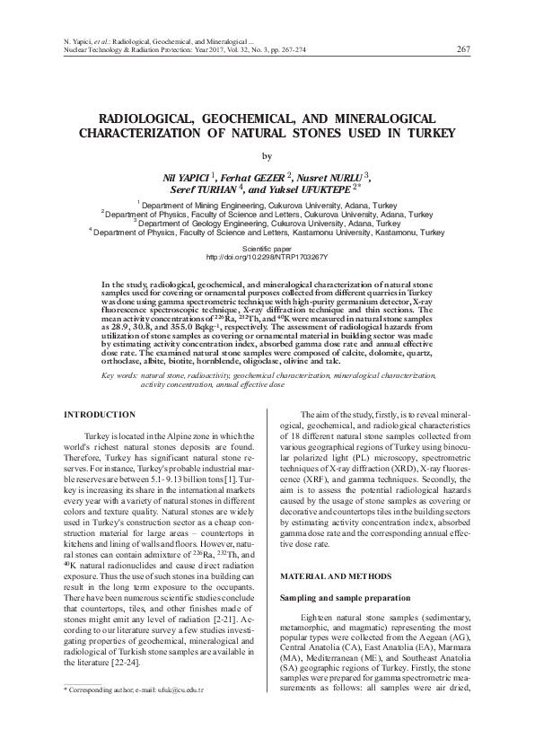 (PDF) Radiological, geochemical, and mineralogical characterization of ...