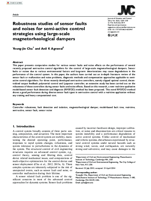 (PDF) Robustness studies of sensor faults and noises for semi-active ...