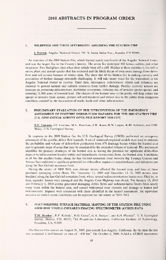 (PDF) 2010 Abstracts in Program Order