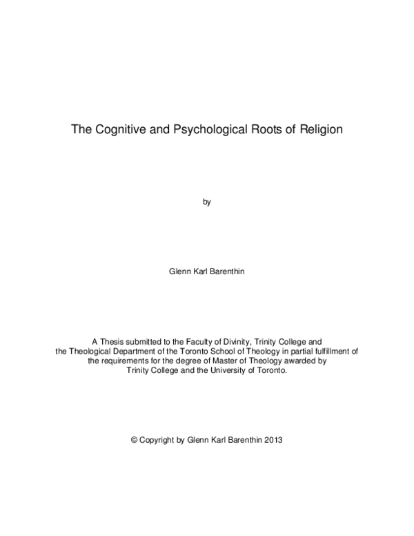 (PDF) The Cognitive and Psychological Roots of Religion