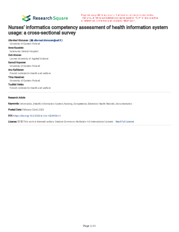 (PDF) Nurses’ informatics competency assessment of health information ...