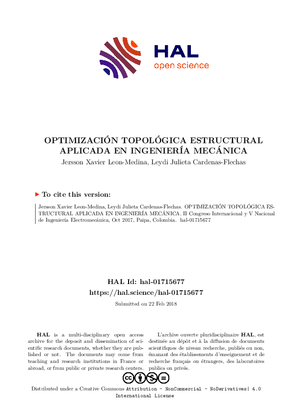 (PDF) Structural Topology Optimization Applied in Mechanical Engineering